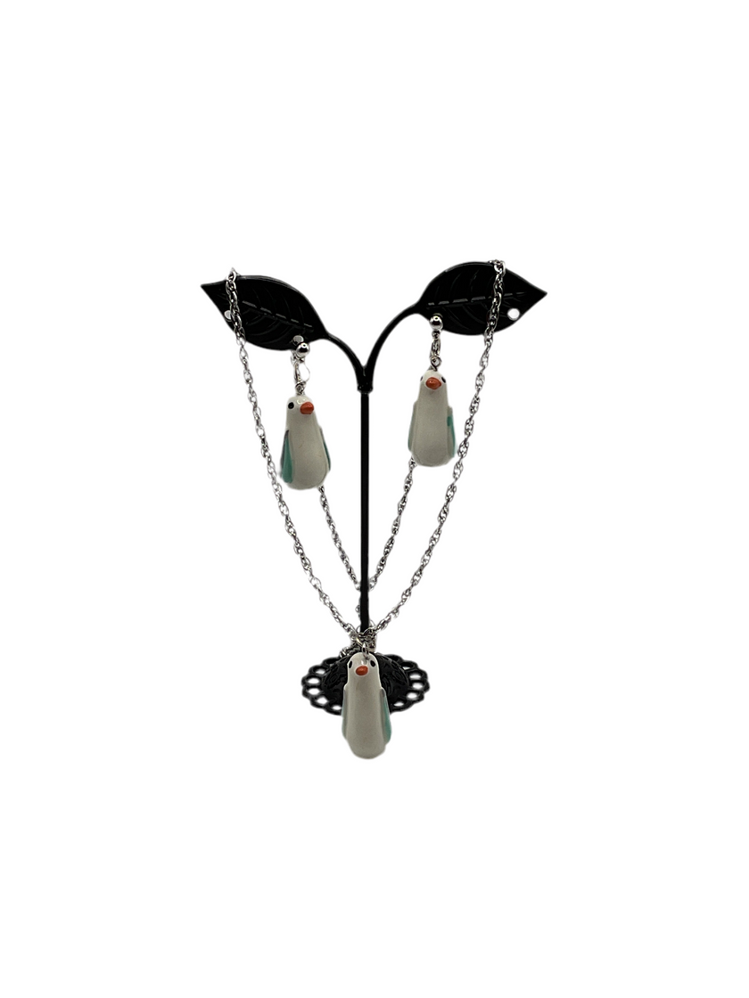 Seagull Earring and Necklace set