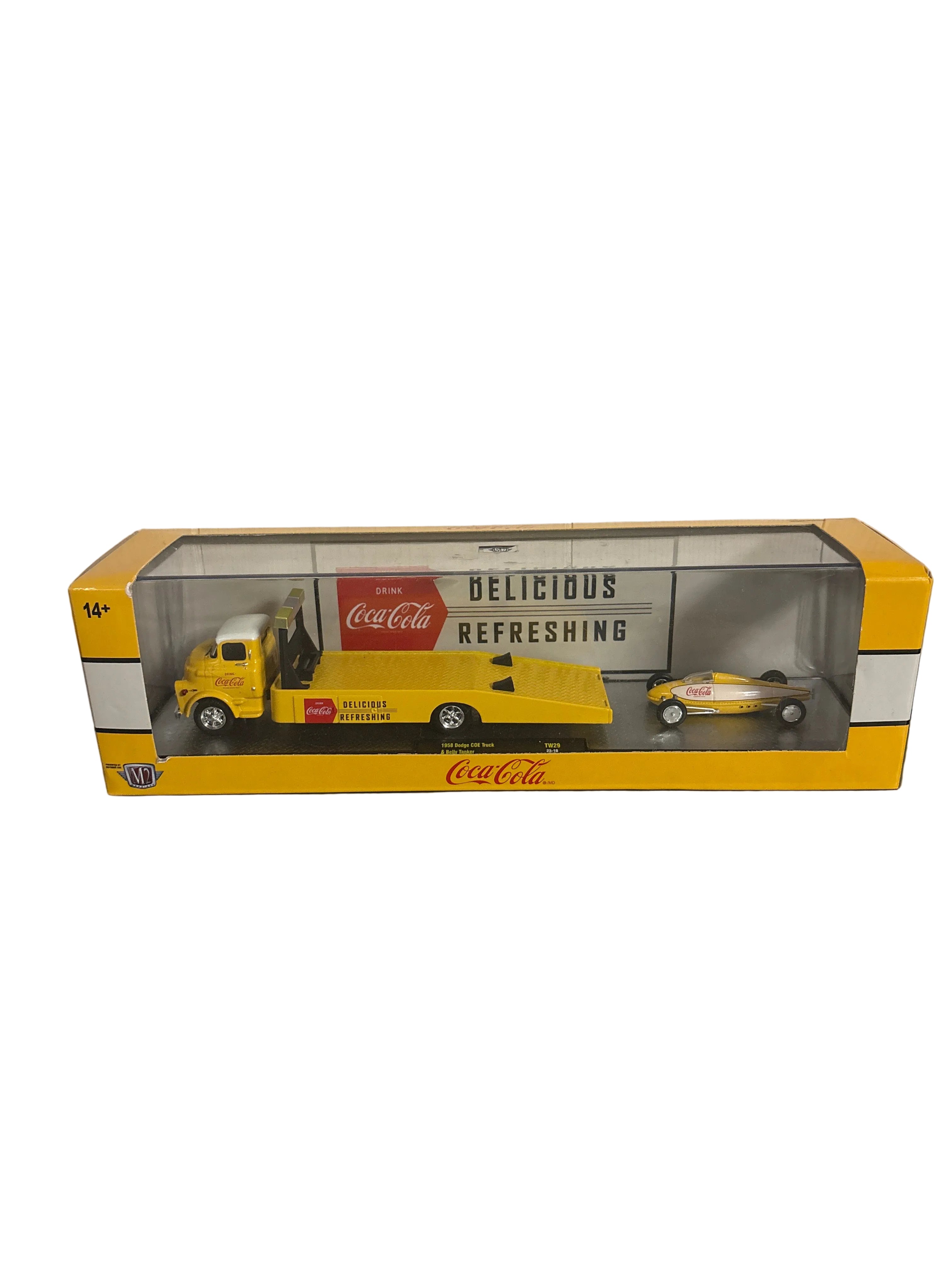 M2 1958 Dodge COE Truck & Belly Tanker Diecast yellow