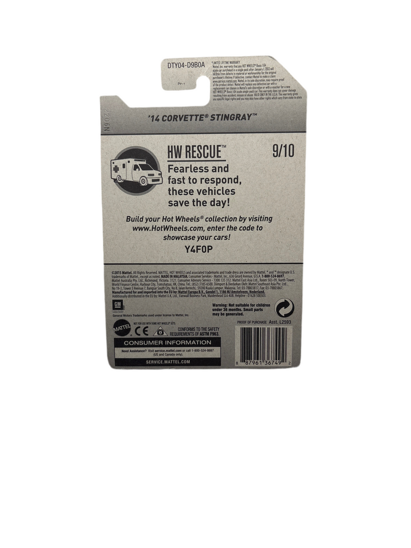 Hot Wheels 14 Corvette Stingray Diecast