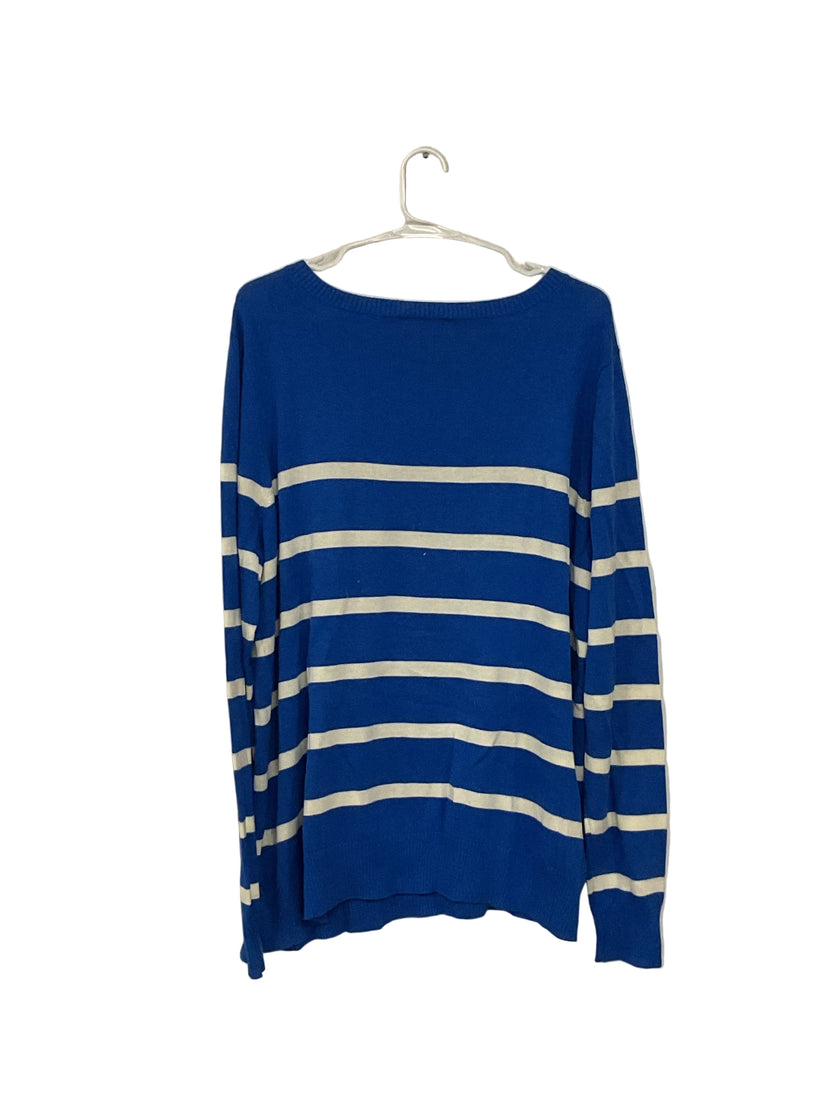 Blue and White Striped Sweater