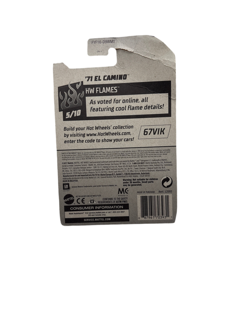 Hot Wheels 71 El Camino Diecast red