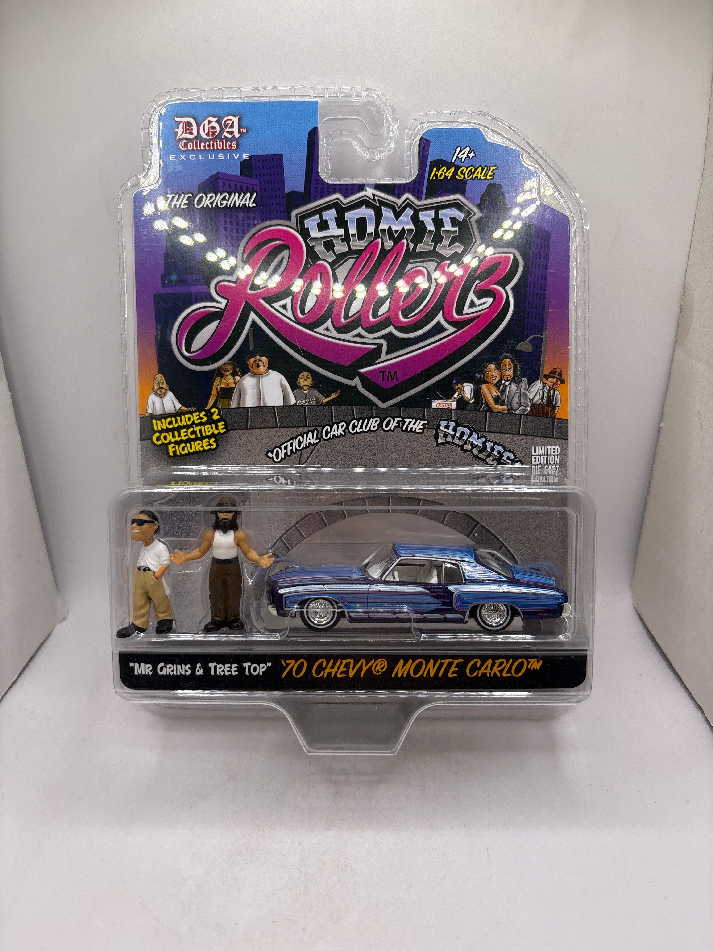 Greenlight Mr Grins & Tree Top 70 Chevy Monte Carlo Diecast blue