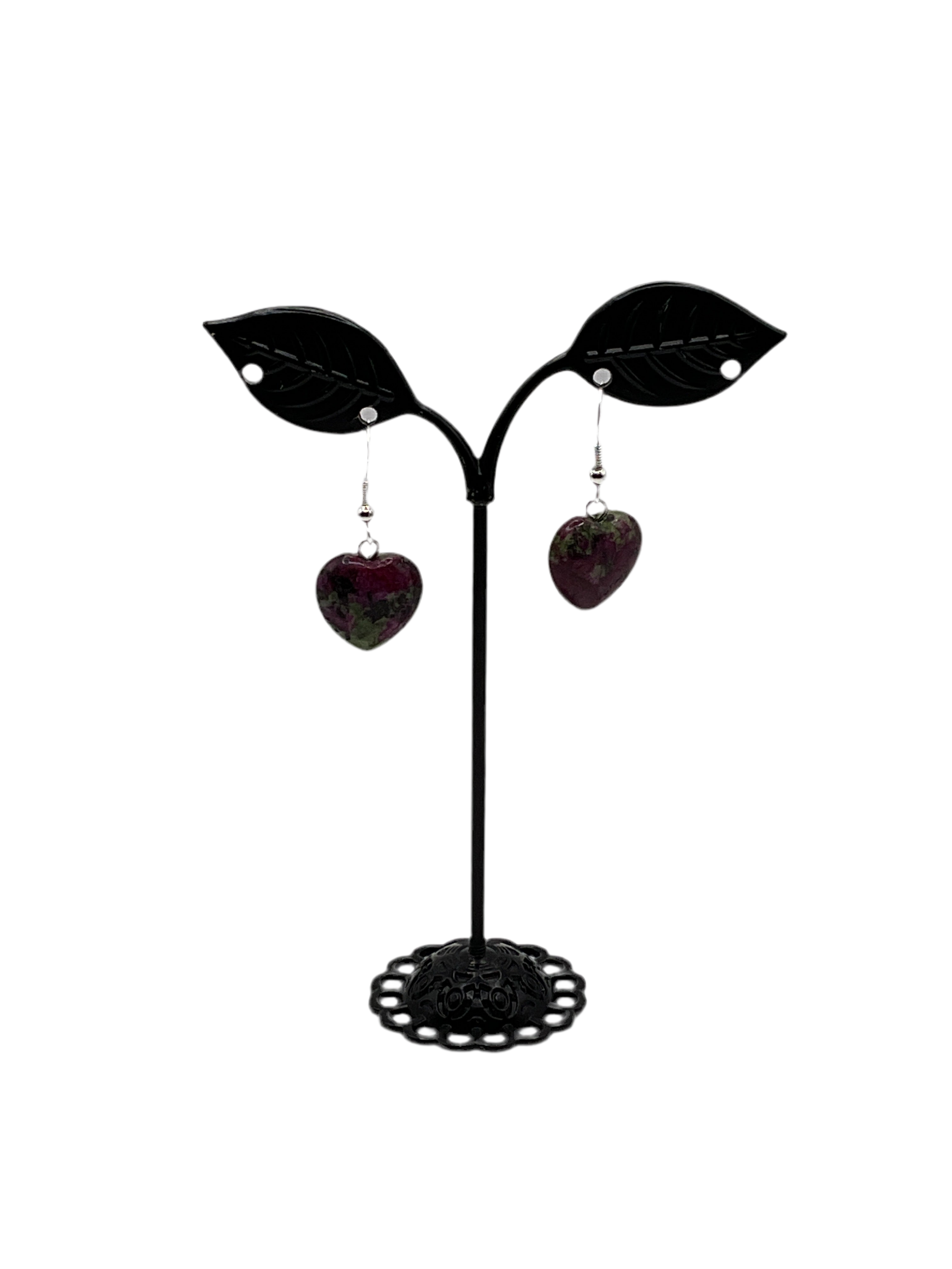 Green and purple  earrings