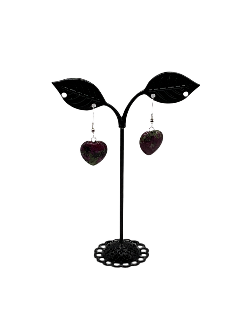 Green and purple  earrings