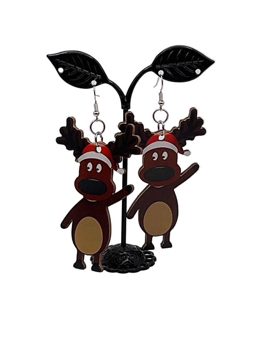 Wooden Christmas Earrings