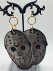 Large wooden horror earrings