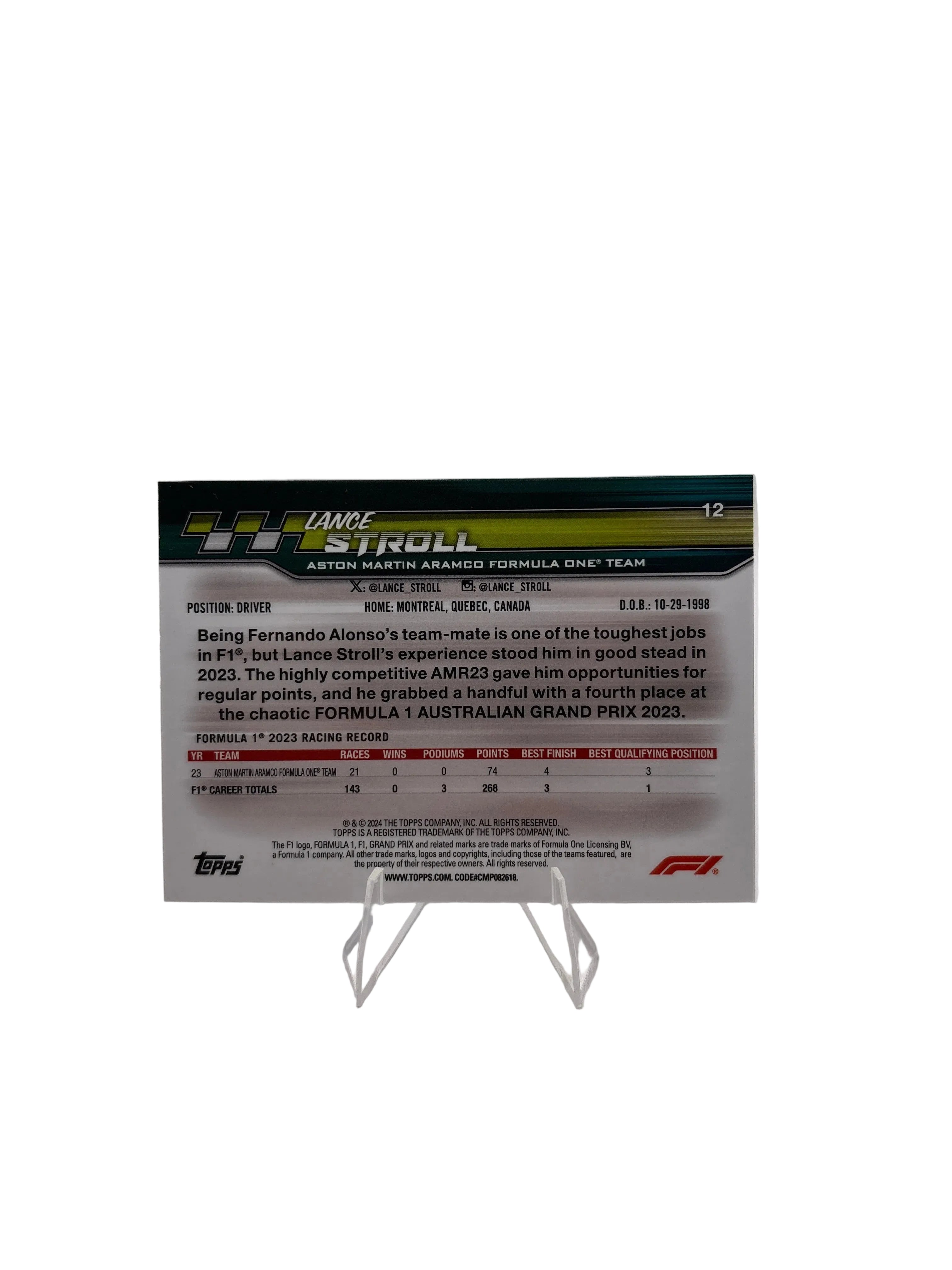 Paddock Pass Lance Stroll