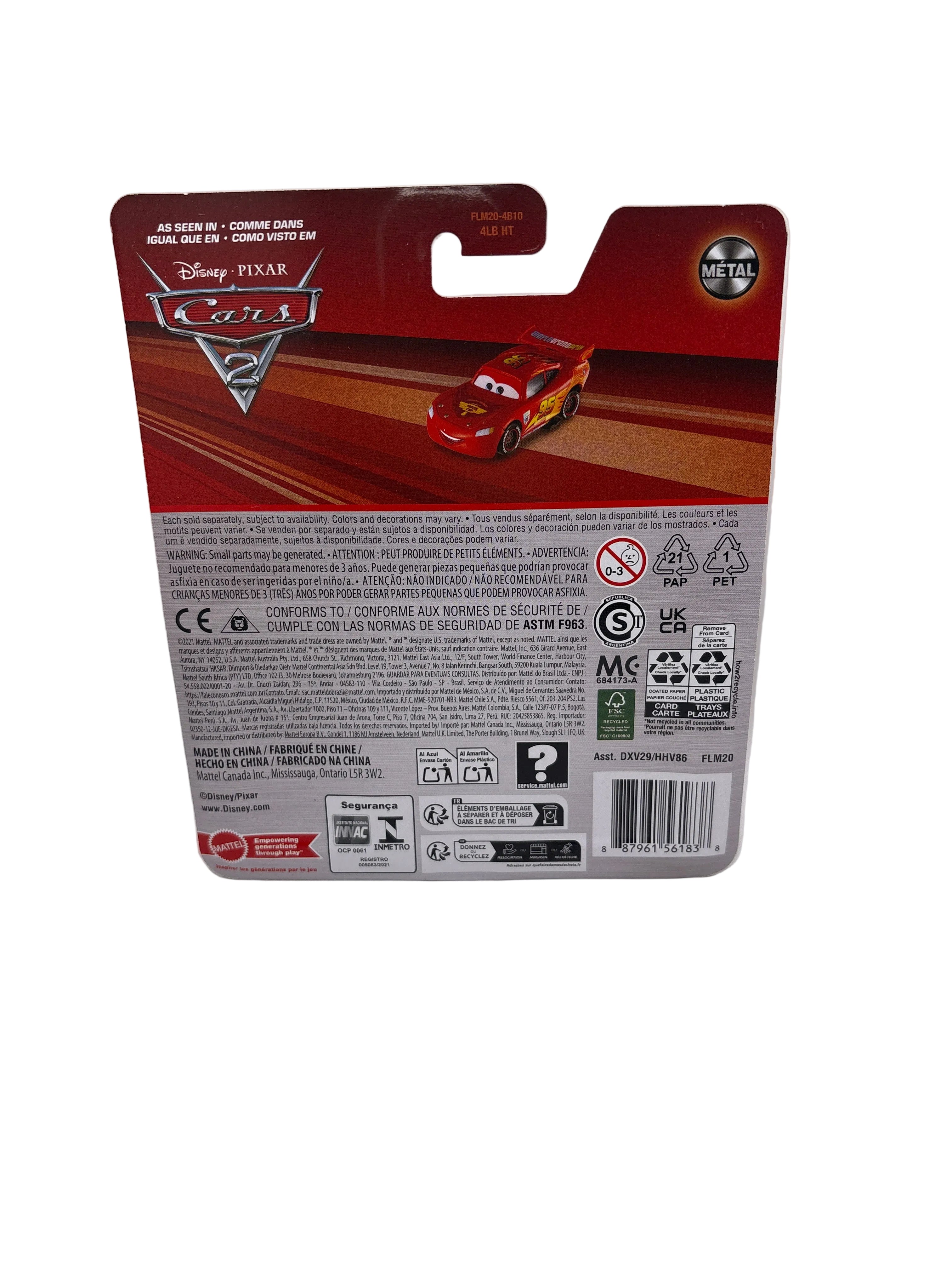 Disney Pixar Cars Lightning McQueen With Racing Wheels Diecast red