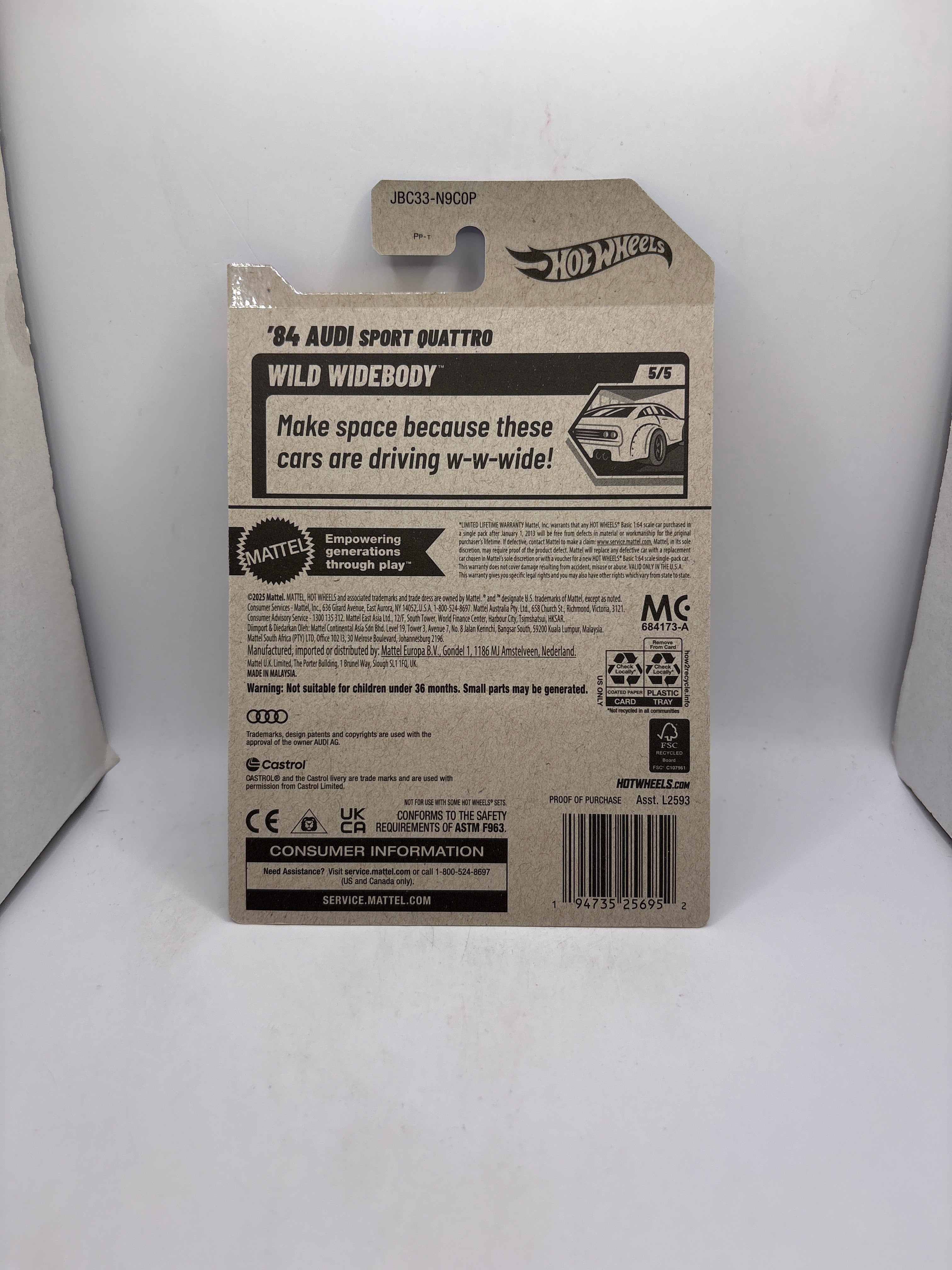 Hot Wheels 84 Audi Sport Quattro Diecast