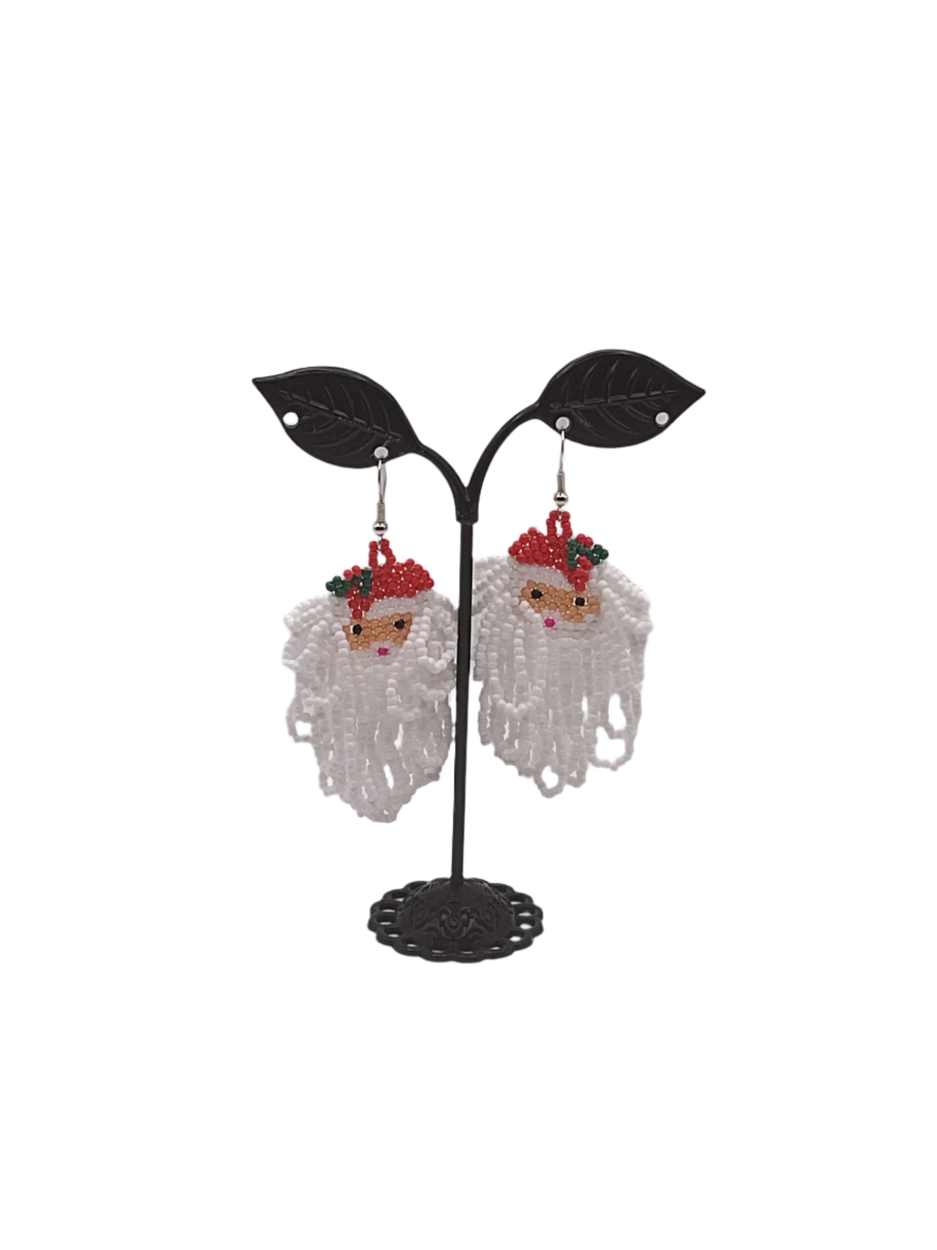 Santa Claus Beaded Earrings