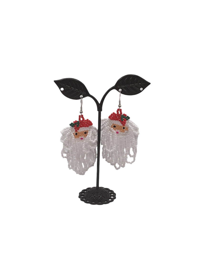 Santa Claus Beaded Earrings