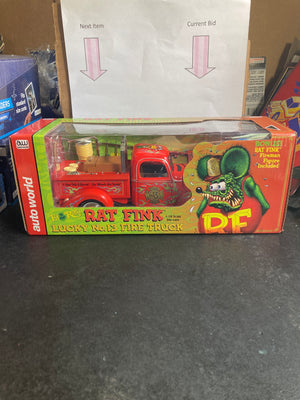 Auto World Ed Big Daddy Roth Rat Fink Lucky No. 13 Fire Truck Diecast