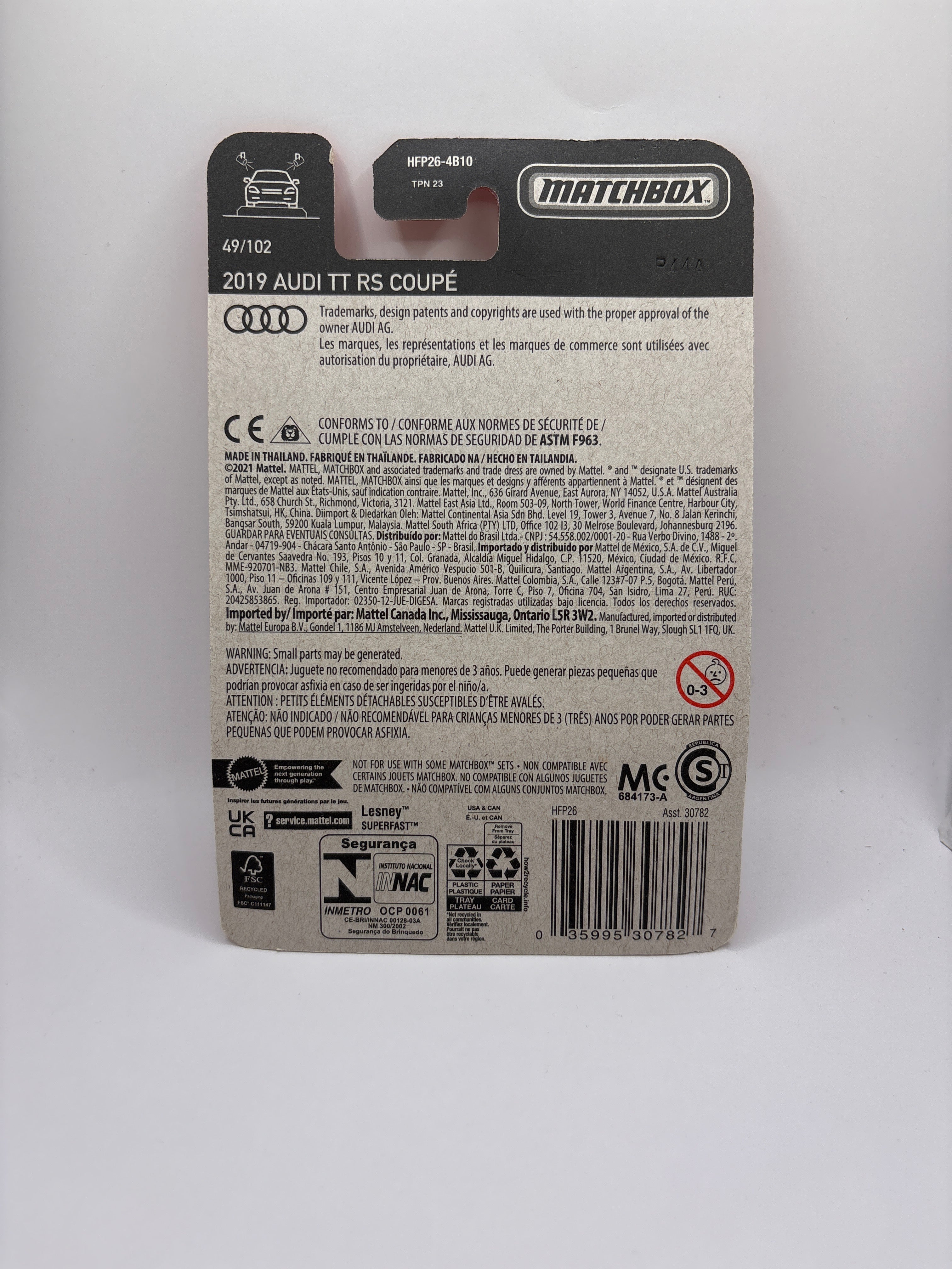 Matchbox 2019 Audi TT RS Coupe Diecast