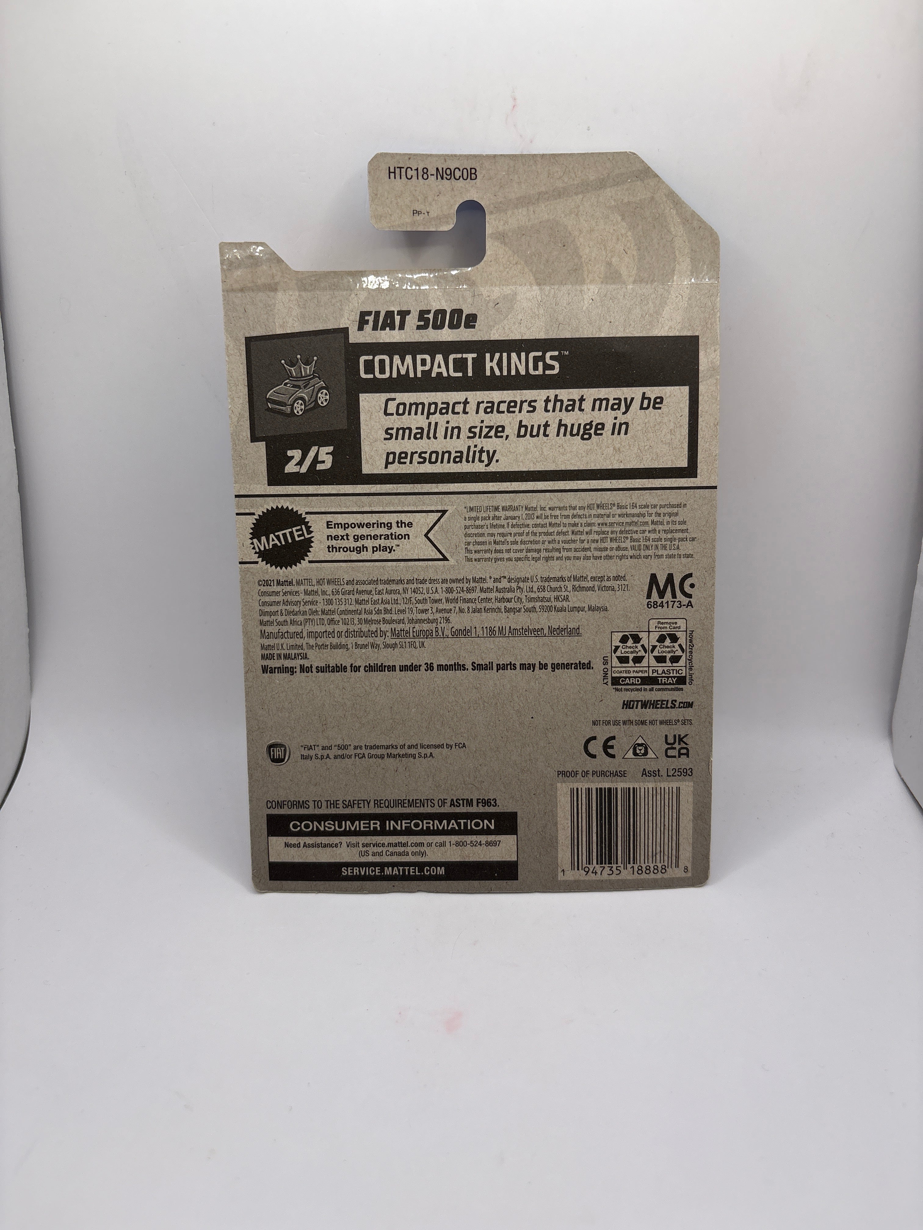 Hot Wheels Fiat 500e Diecast