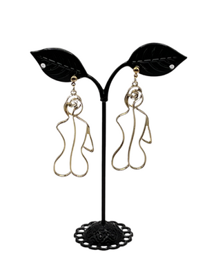 Gold Female Torso Earrings
