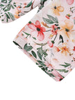 PoshTOT Pink Flower Print 2 Piece Short Sleeves PJ Set