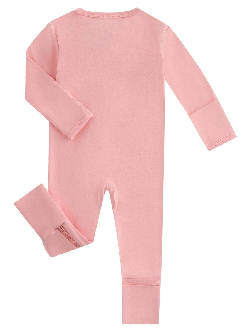 PoshTOT Peach Bamboo Baby Convertible Zippy Romper
