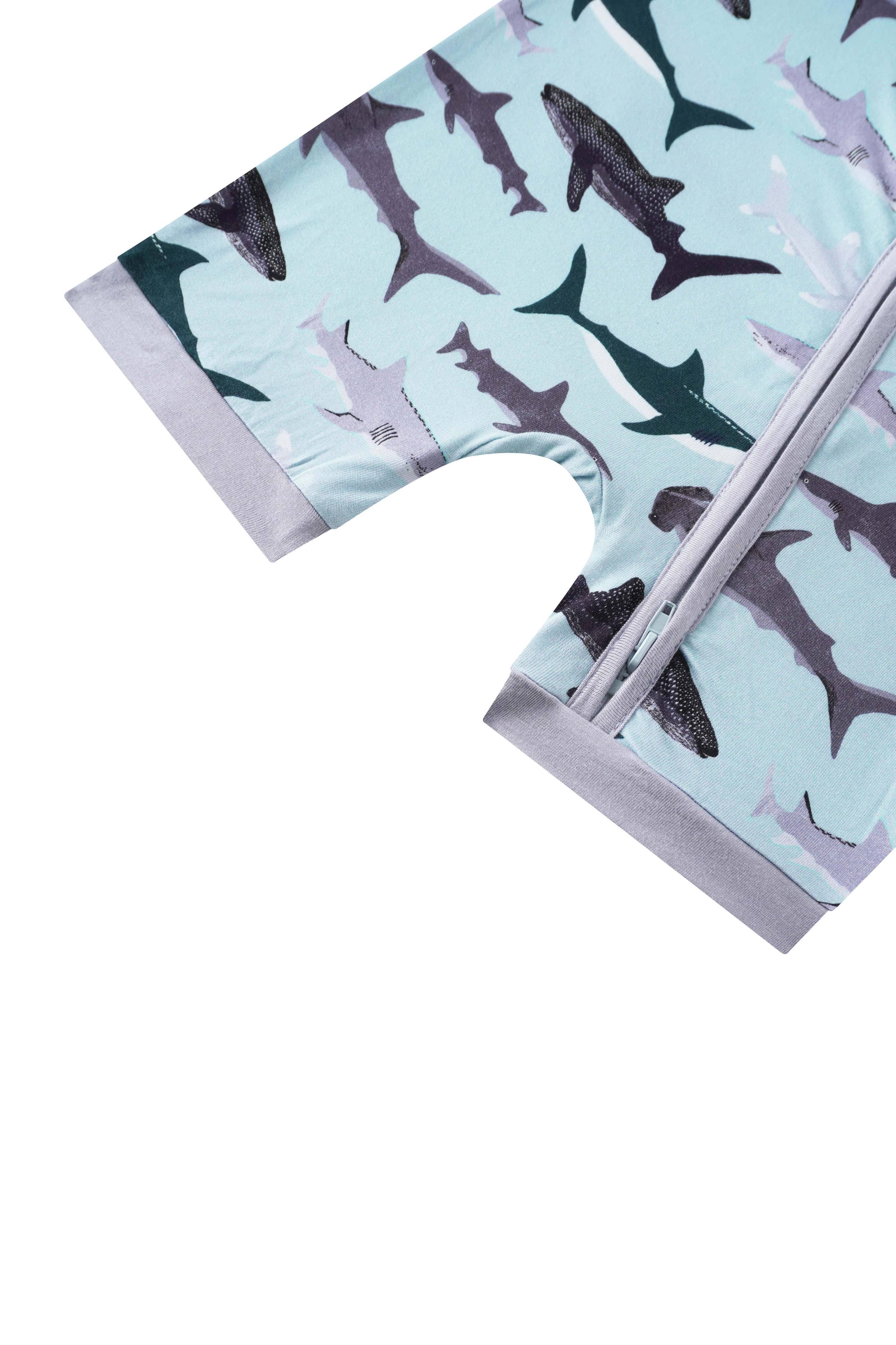 Posh TOT Shark Frenzy Bamboo Shorty Romper