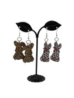 Cheetah Print Easter Bunny Earrings