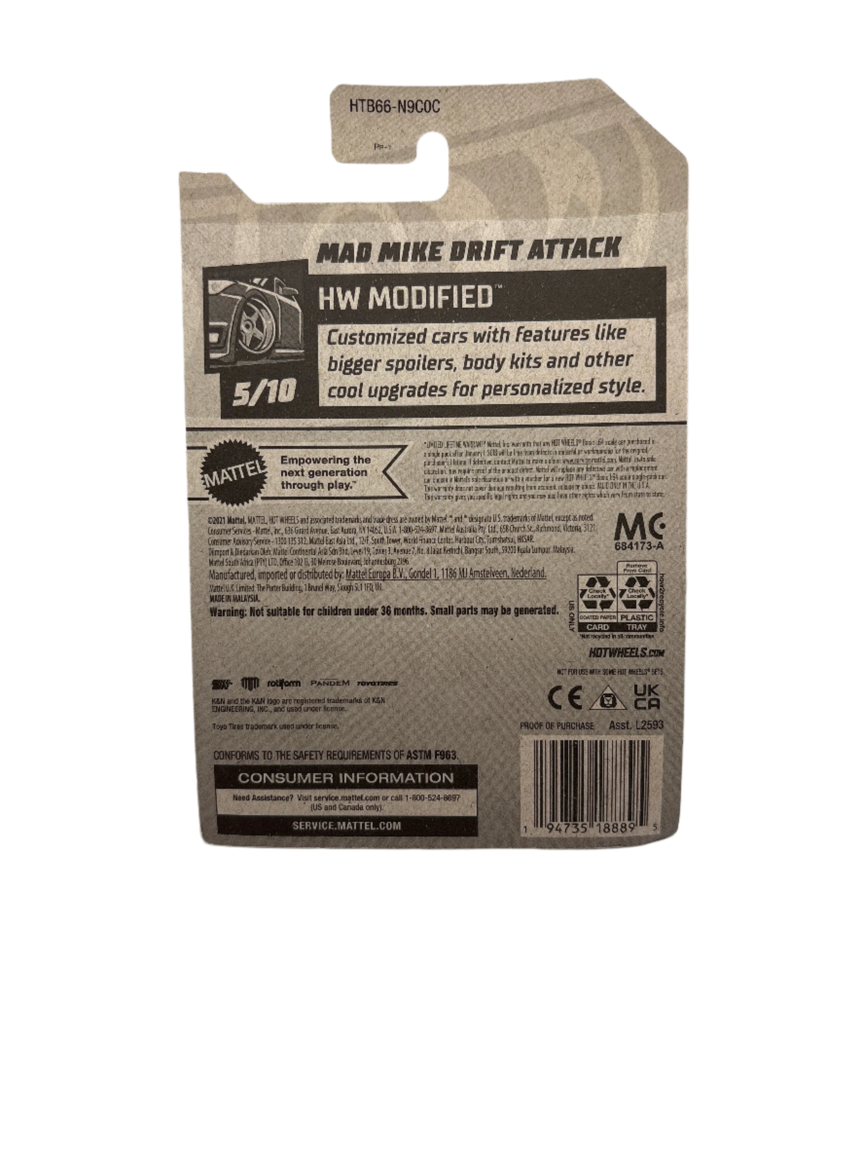 Hot Wheels Mad Mike Drift Attack Diecast