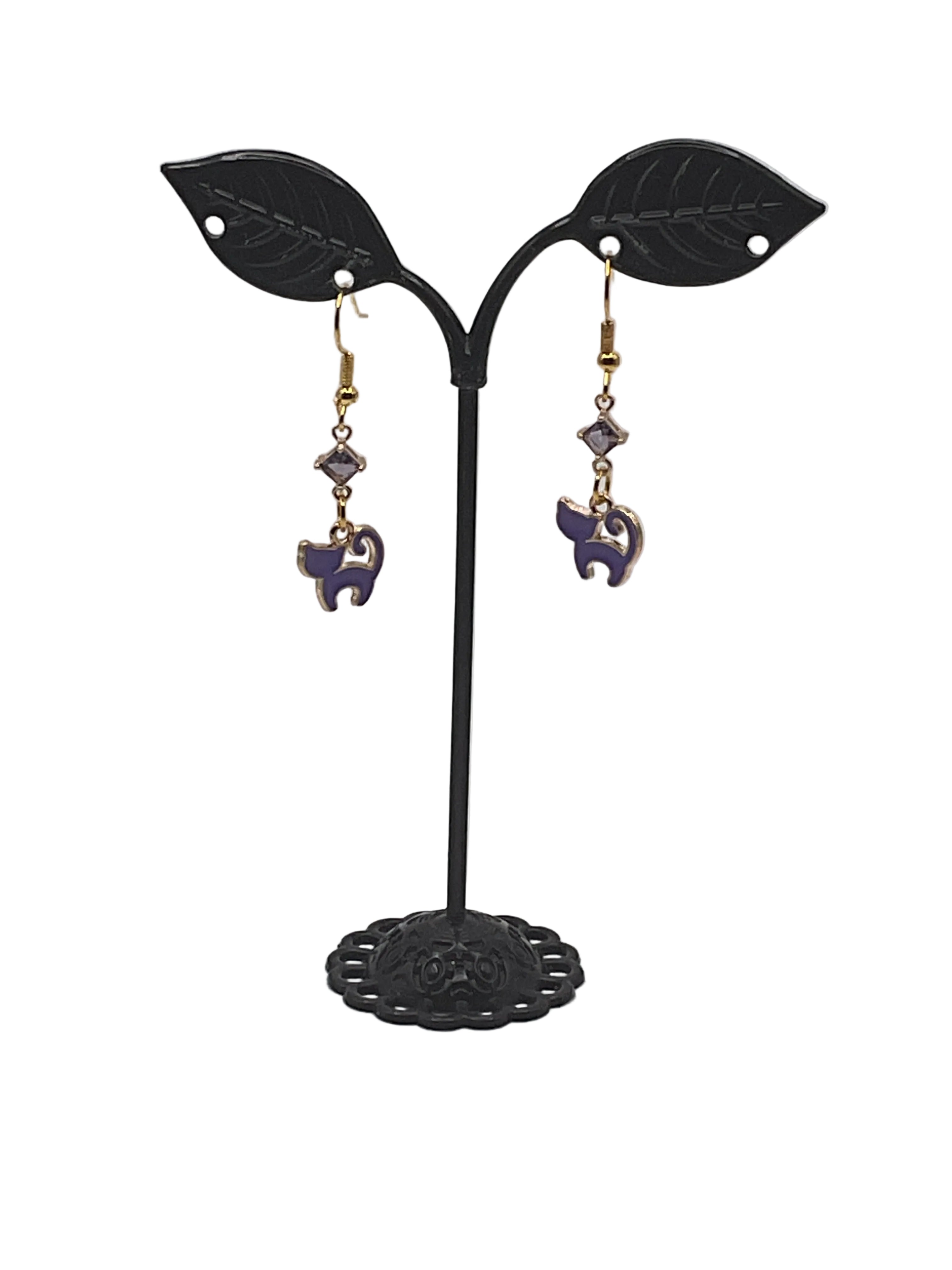 Kitties,Crosses  and Crystal  Earrings