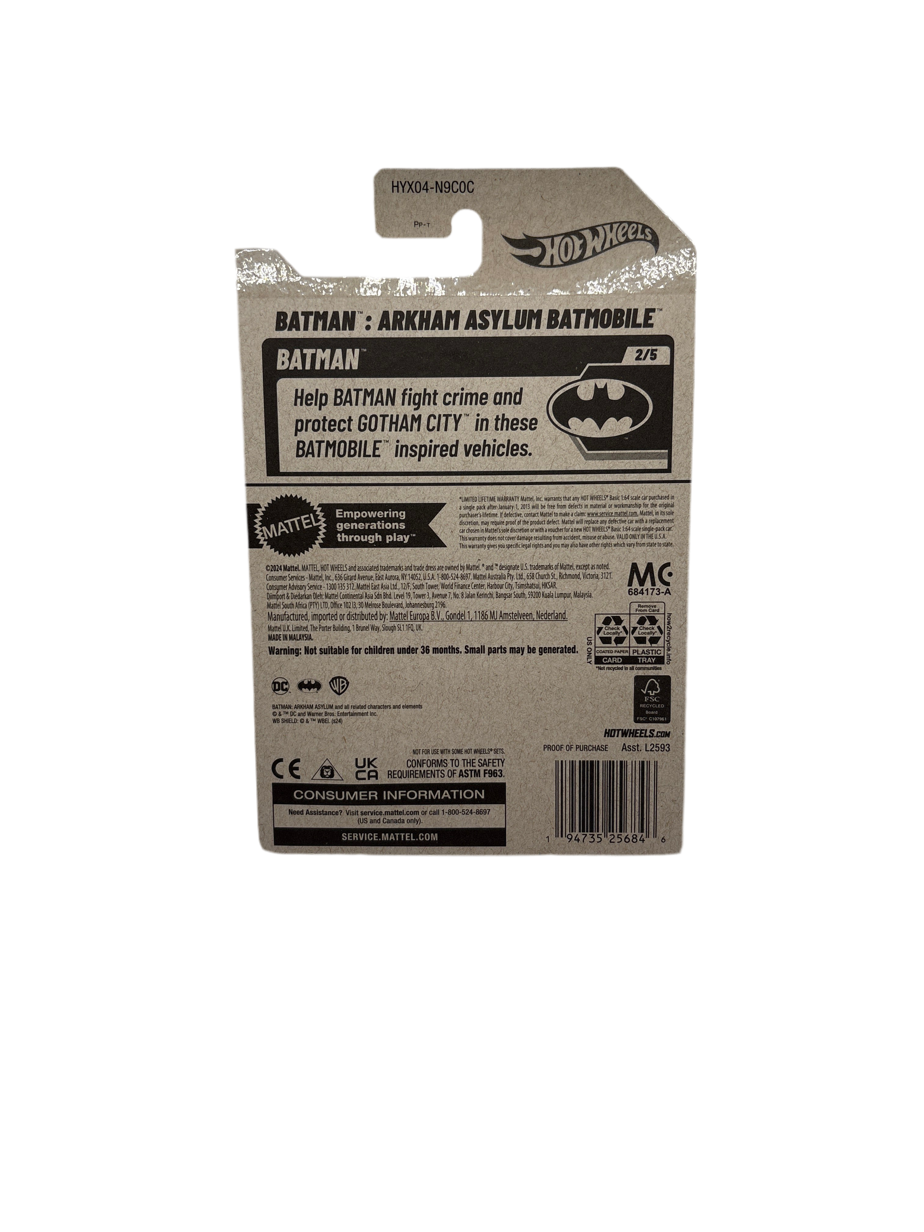 Hot Wheels Batman: Arkham Asylum Batmobile Diecast green