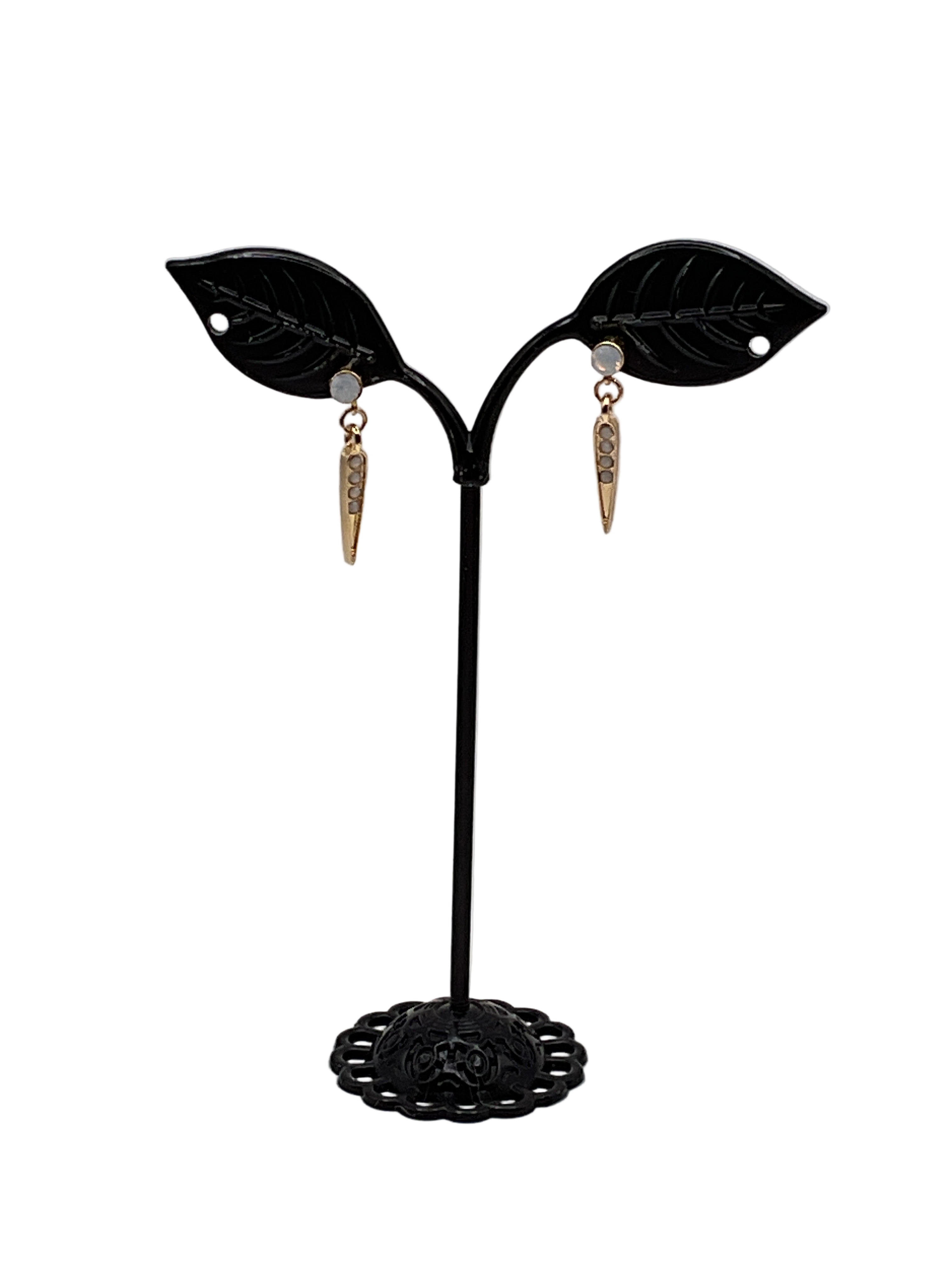 Opal and Rhinestone Earrings