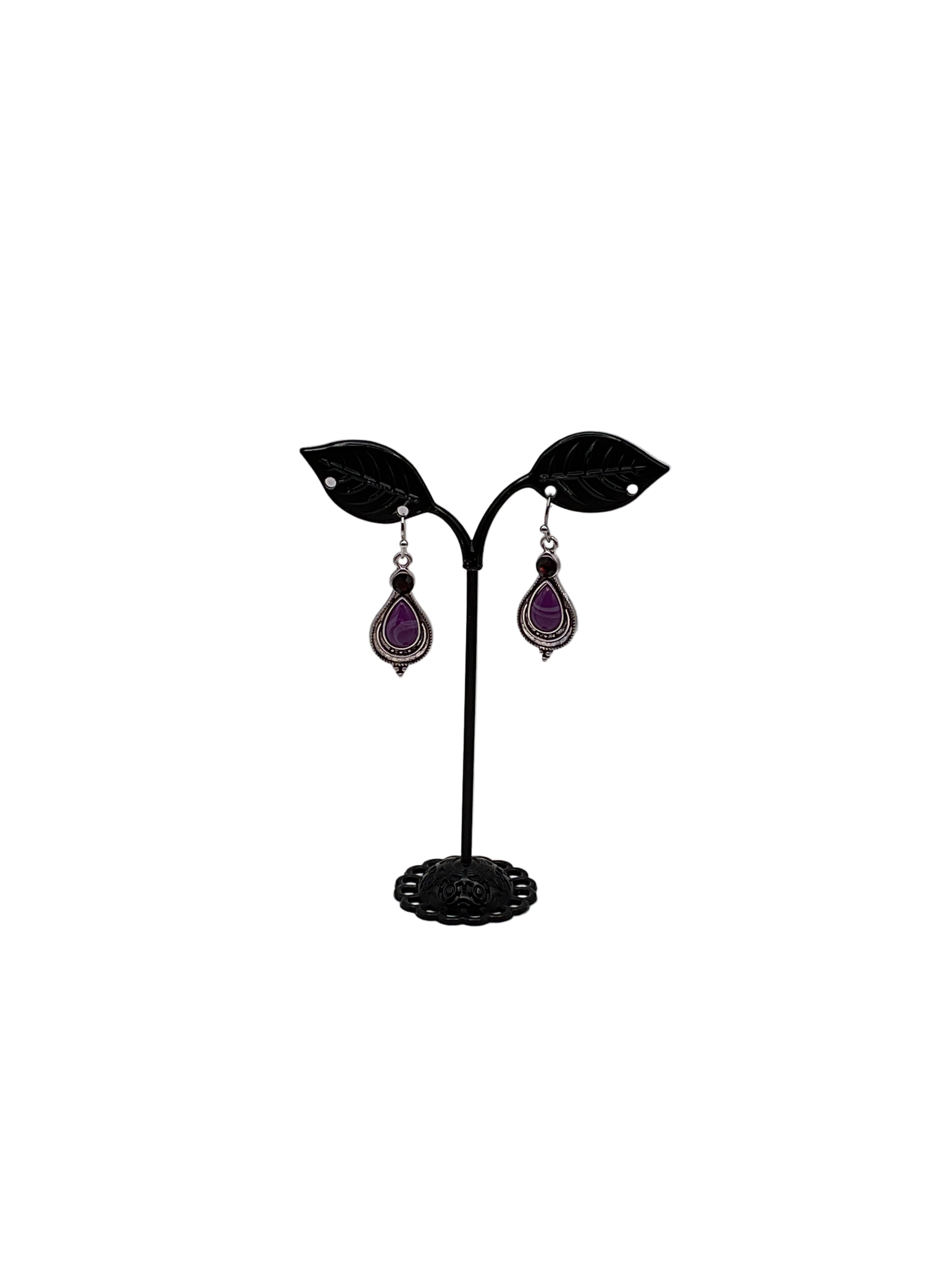 Purple Tear Drop Earrings