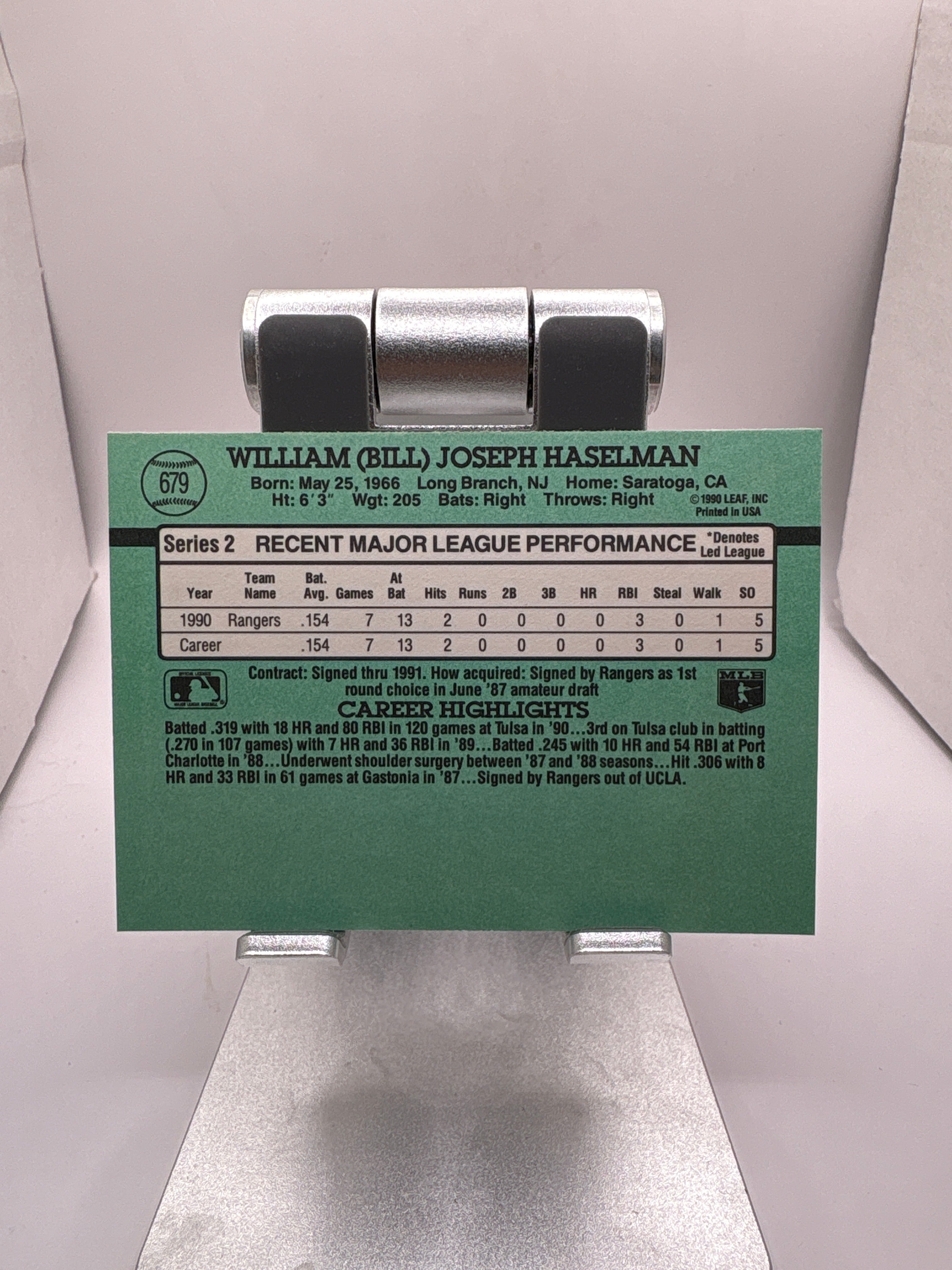 Donruss Bill Haselman Sports Card