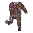 PoshTOT Football Bamboo Baby Convertible Zippy Romper