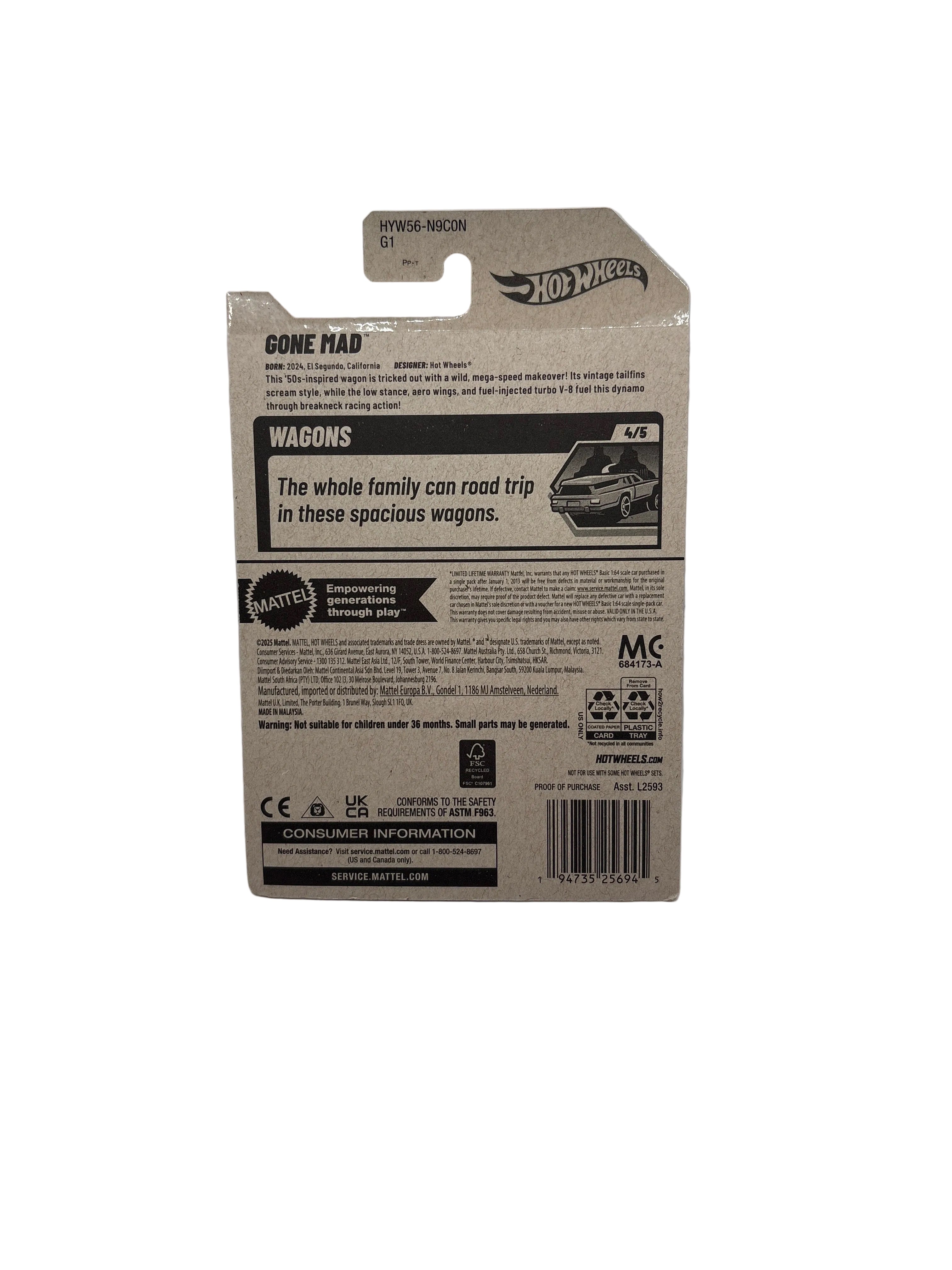 Hot Wheels Gone Mad Diecast blue