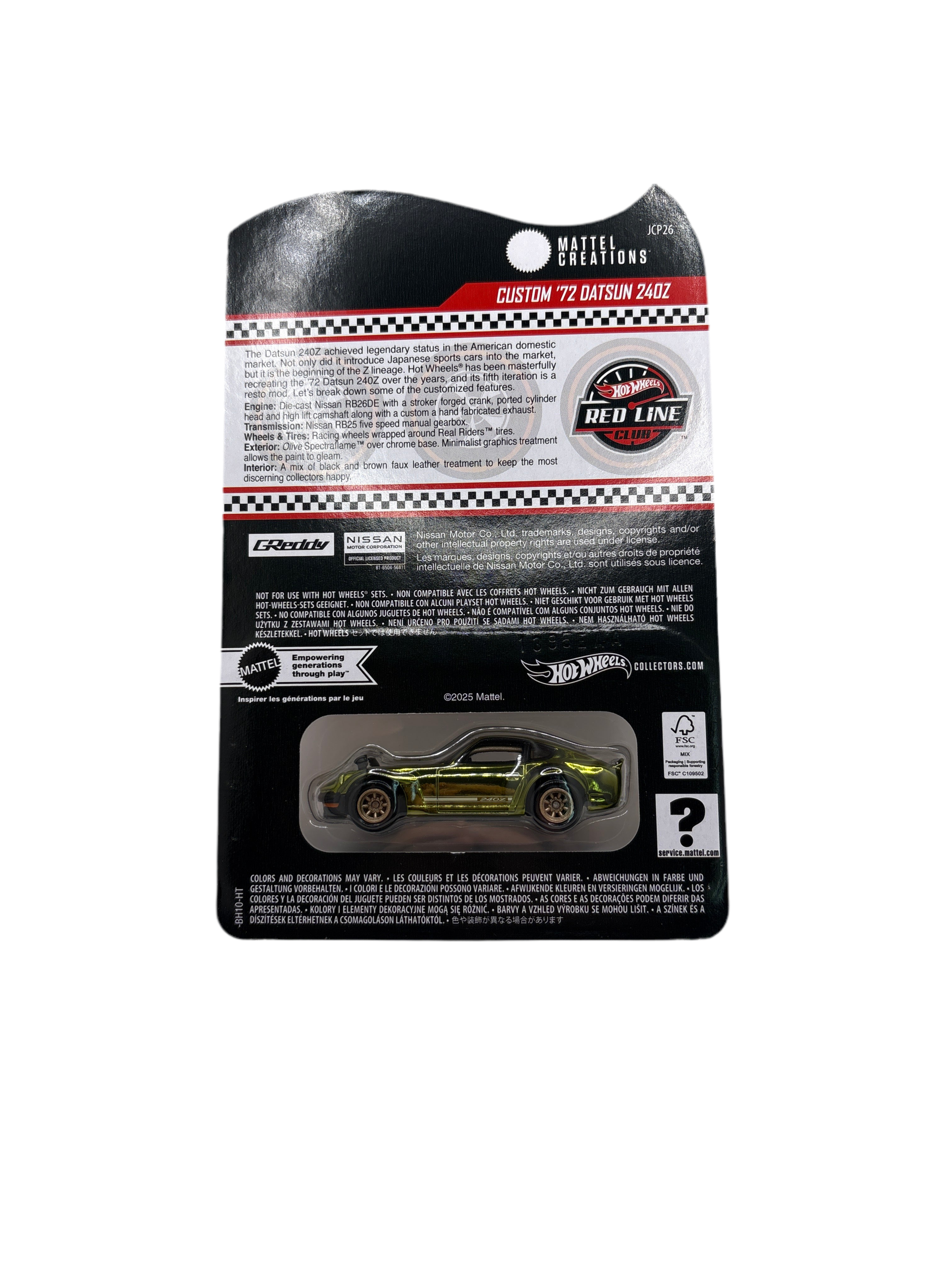 Hot Wheels Custom 72 Datsun 240Z Diecast