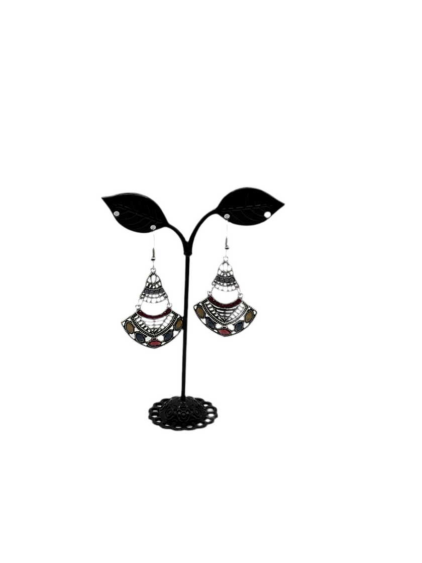 Silver and Gem Earrings
