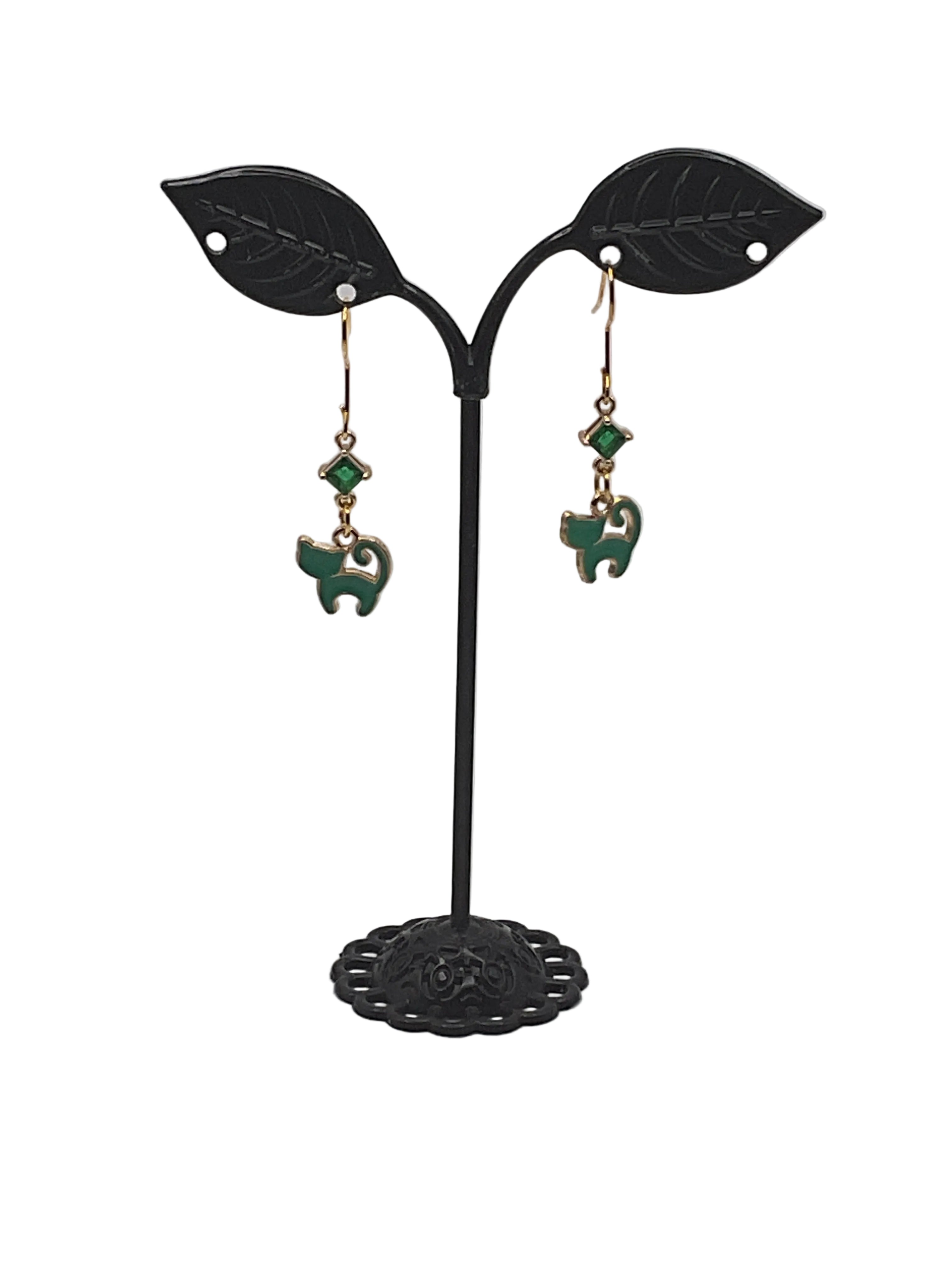 Kitties,Crosses  and Crystal  Earrings