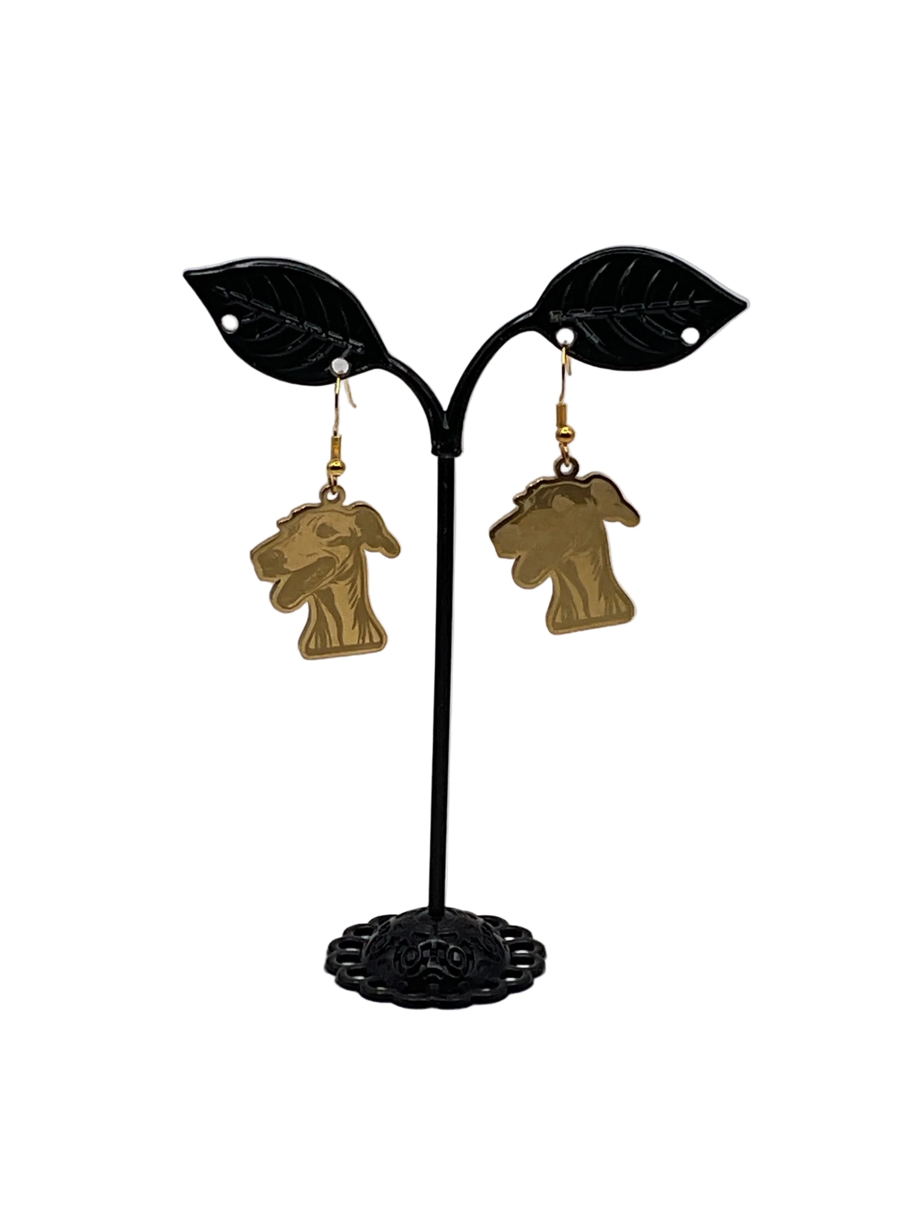 Golden Dog Earrings