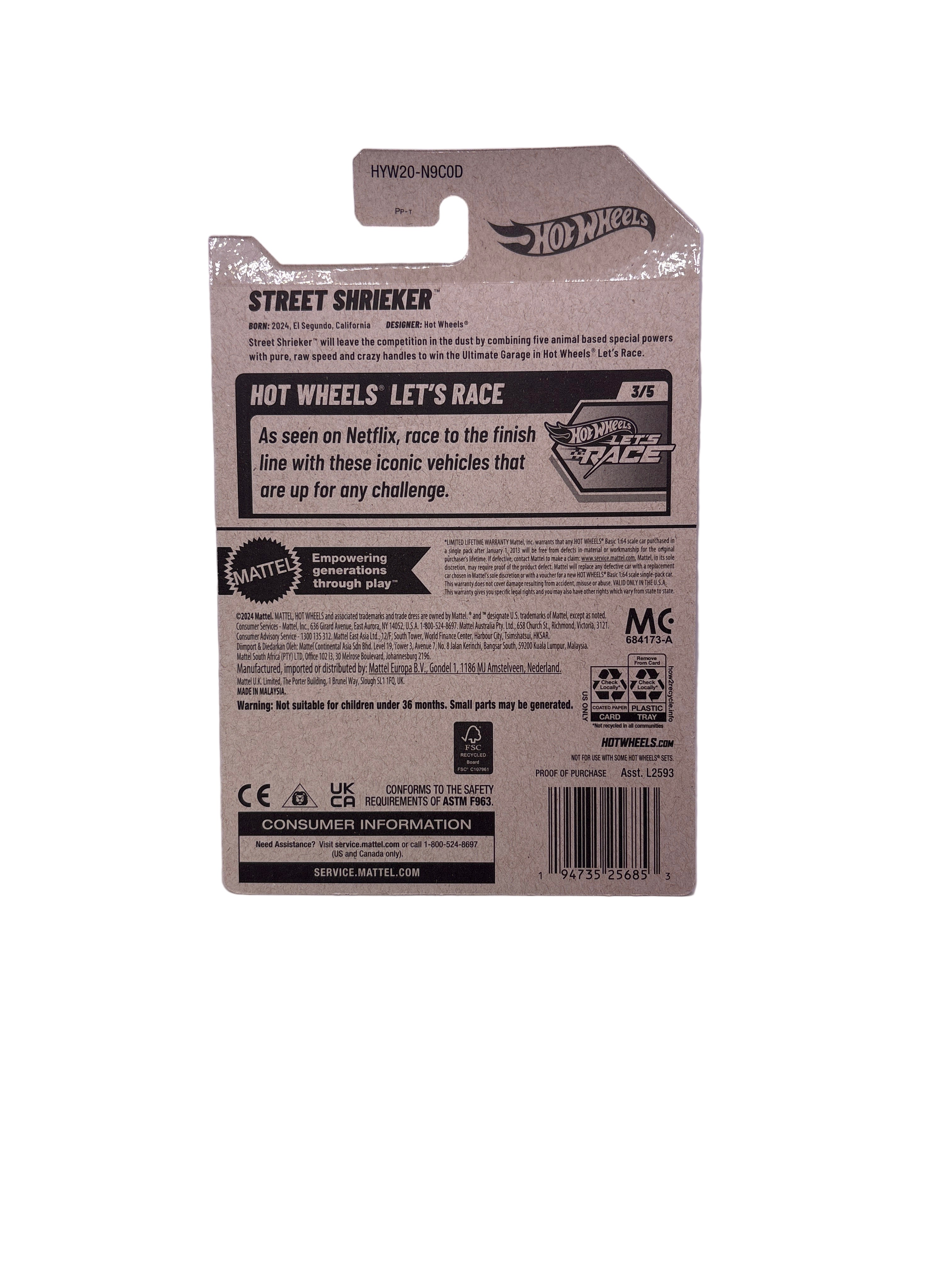 Hot Wheels Street Shrieker Diecast