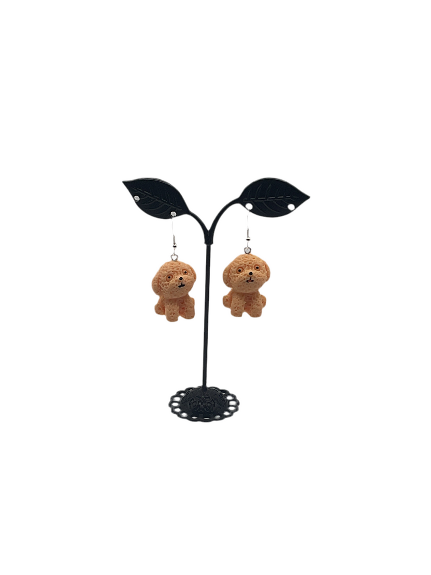 Fluffy dog earrings
