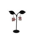 Pink cow earrings