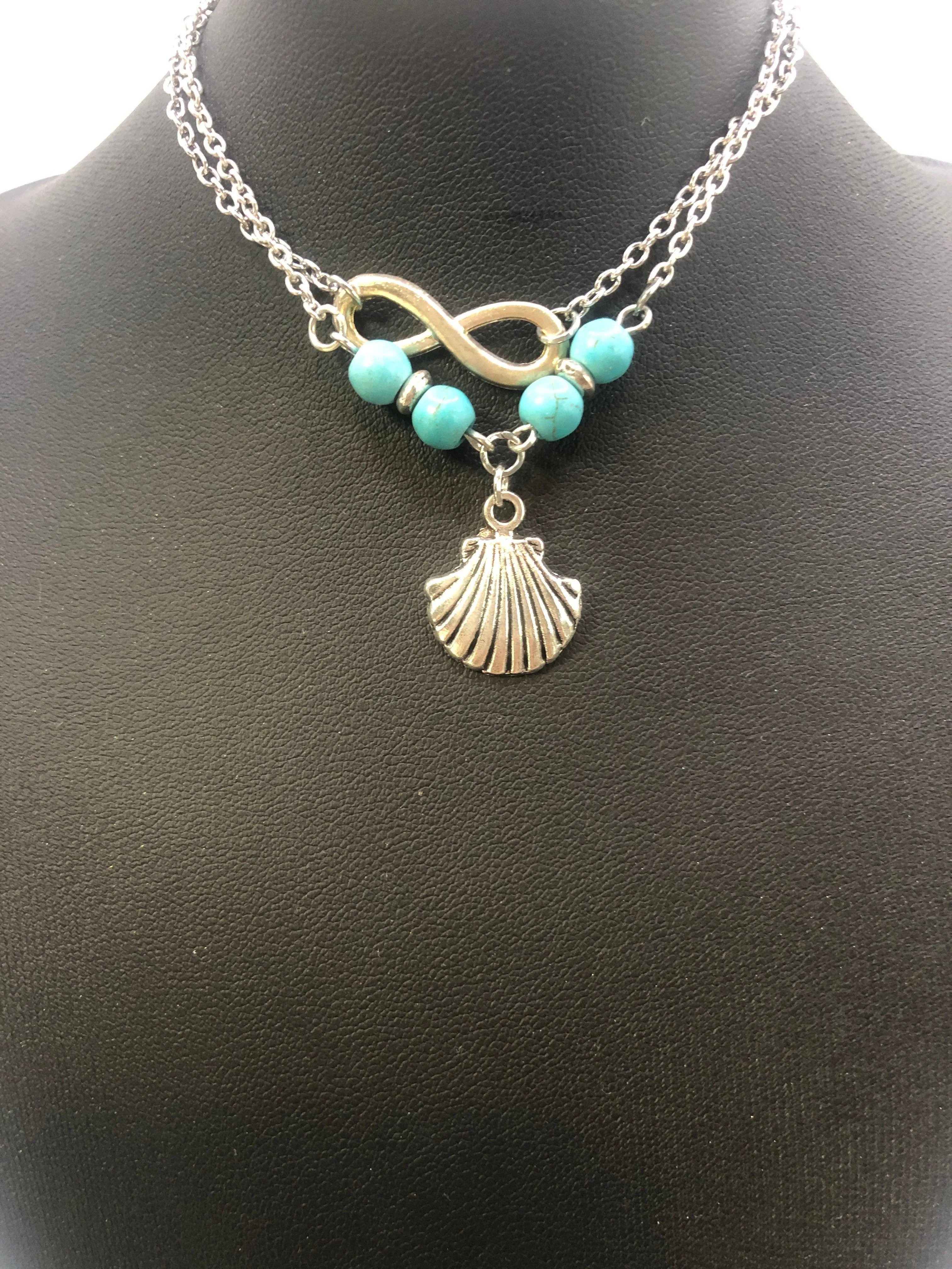 Turquoise and silver anklet