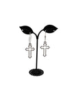 Silver cross earrings