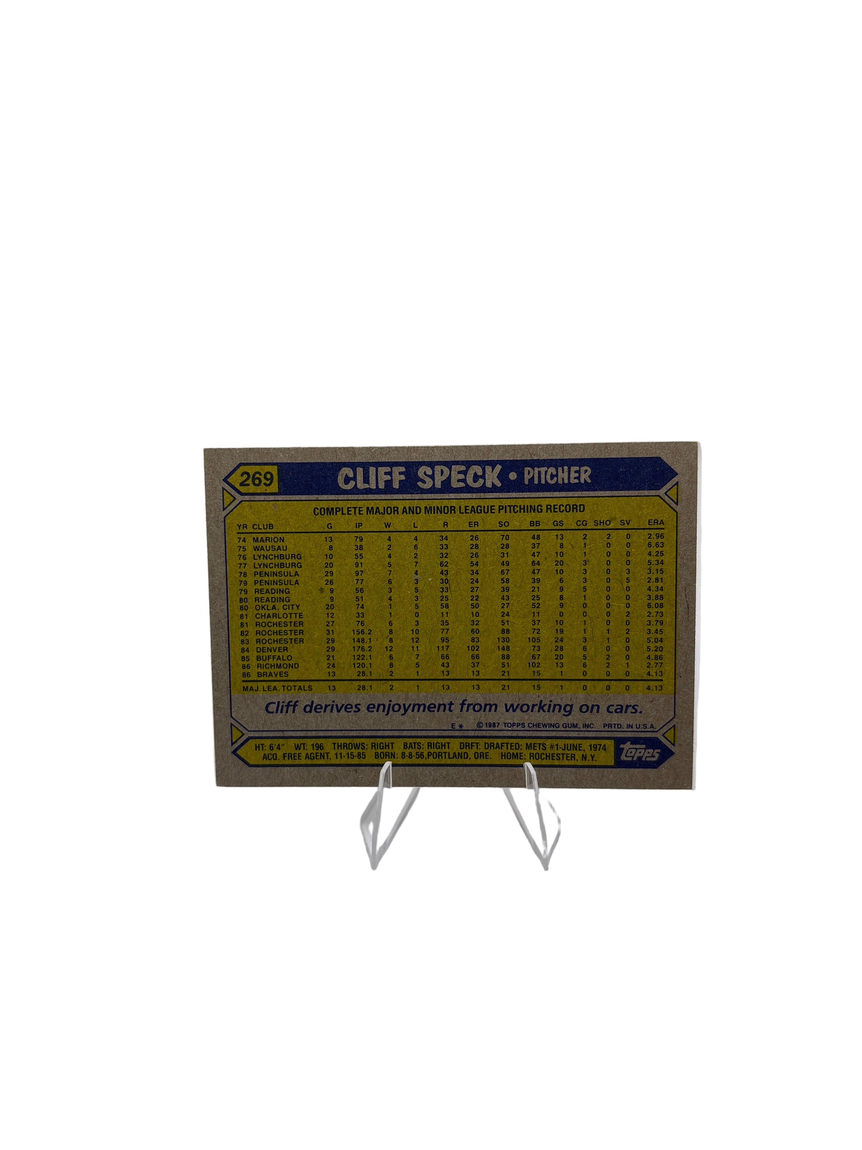 Topps Cliff Speck