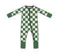 Green Checkered Footies