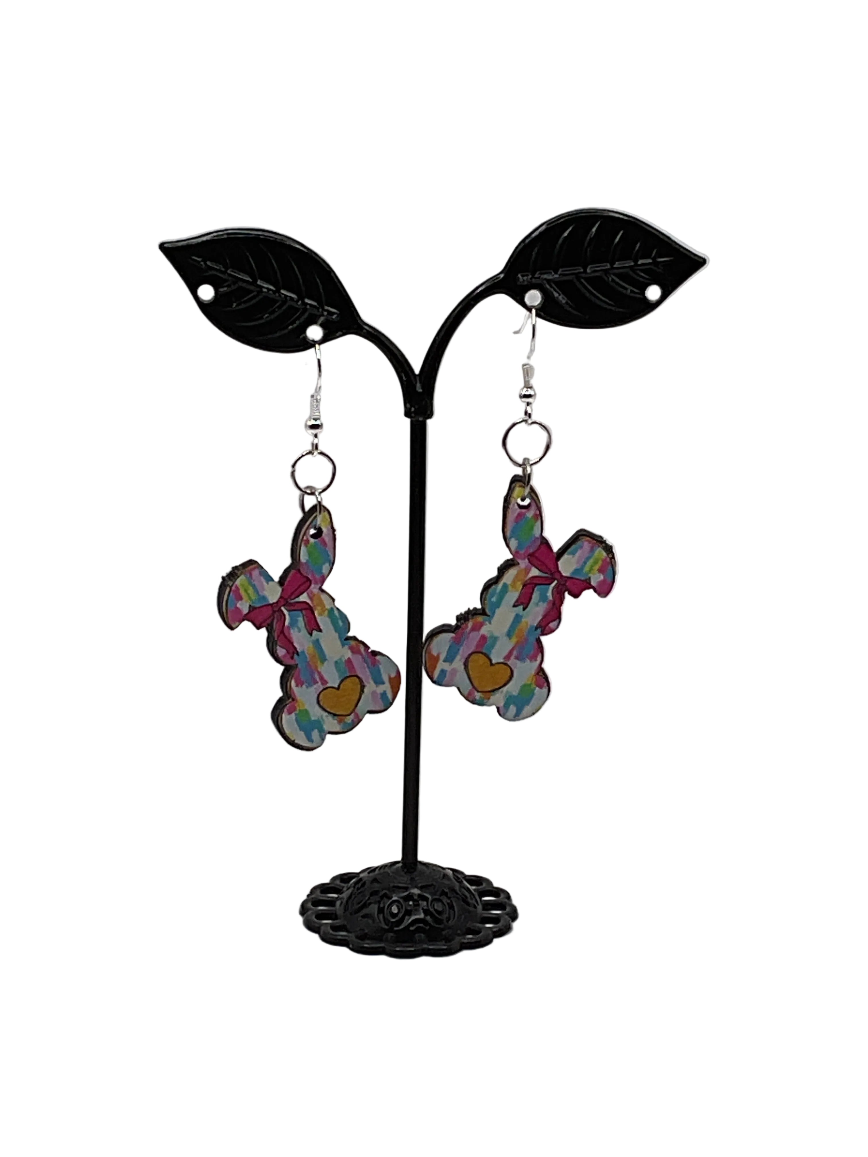 Painted Easter Bunny Earrings