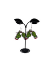 Green Christmas Hands with Blunt Earrings