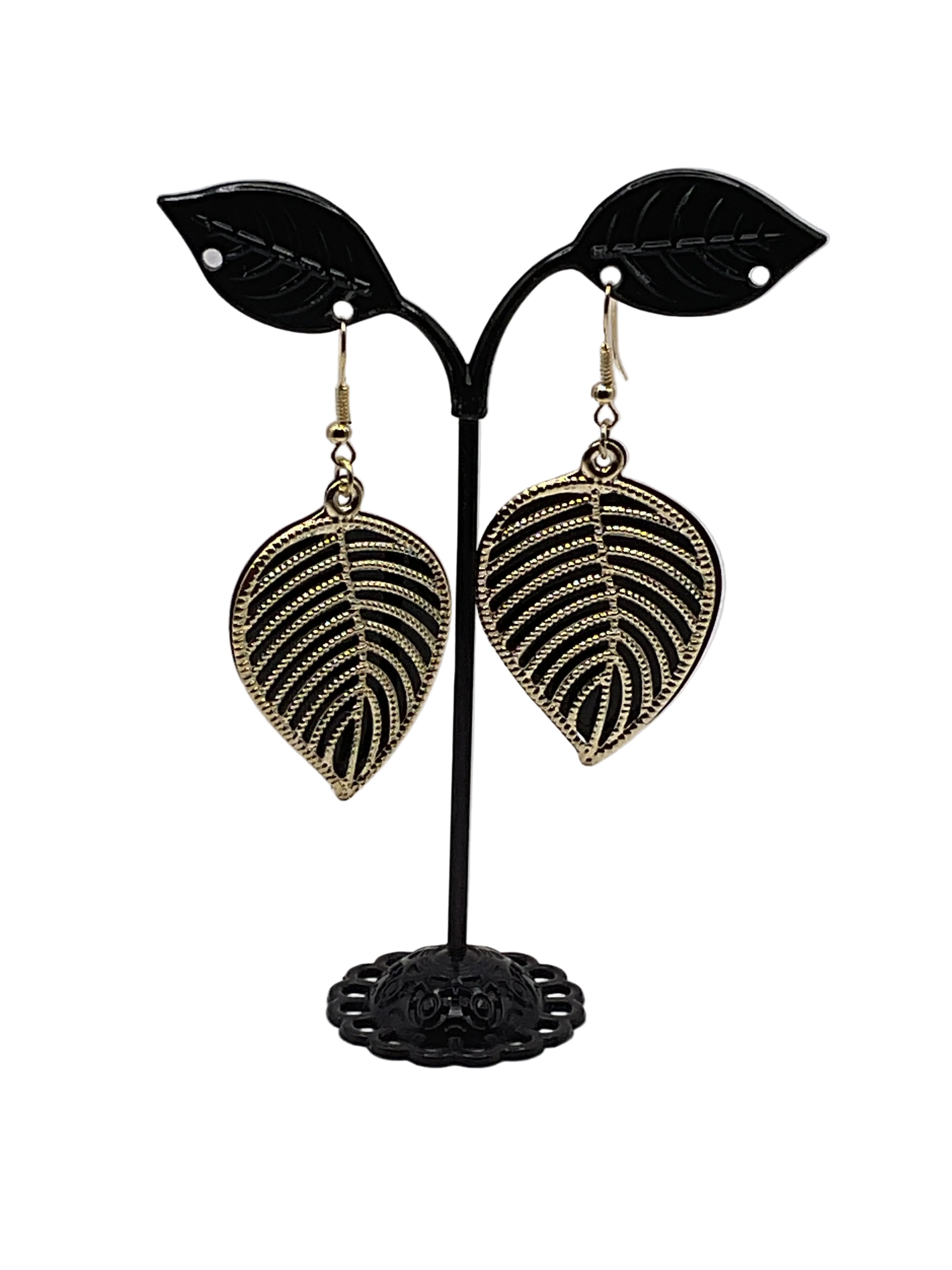 Black and Gold Layered Earrings