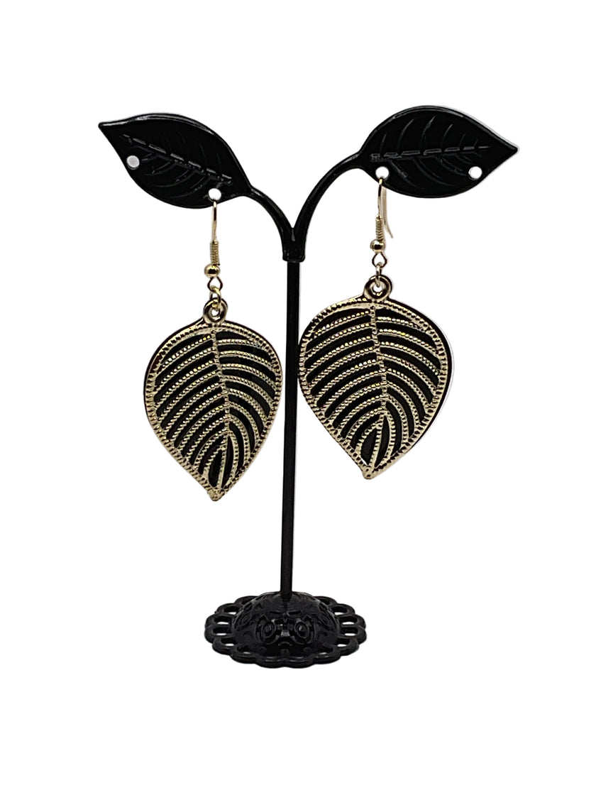 Black and Gold Layered Earrings