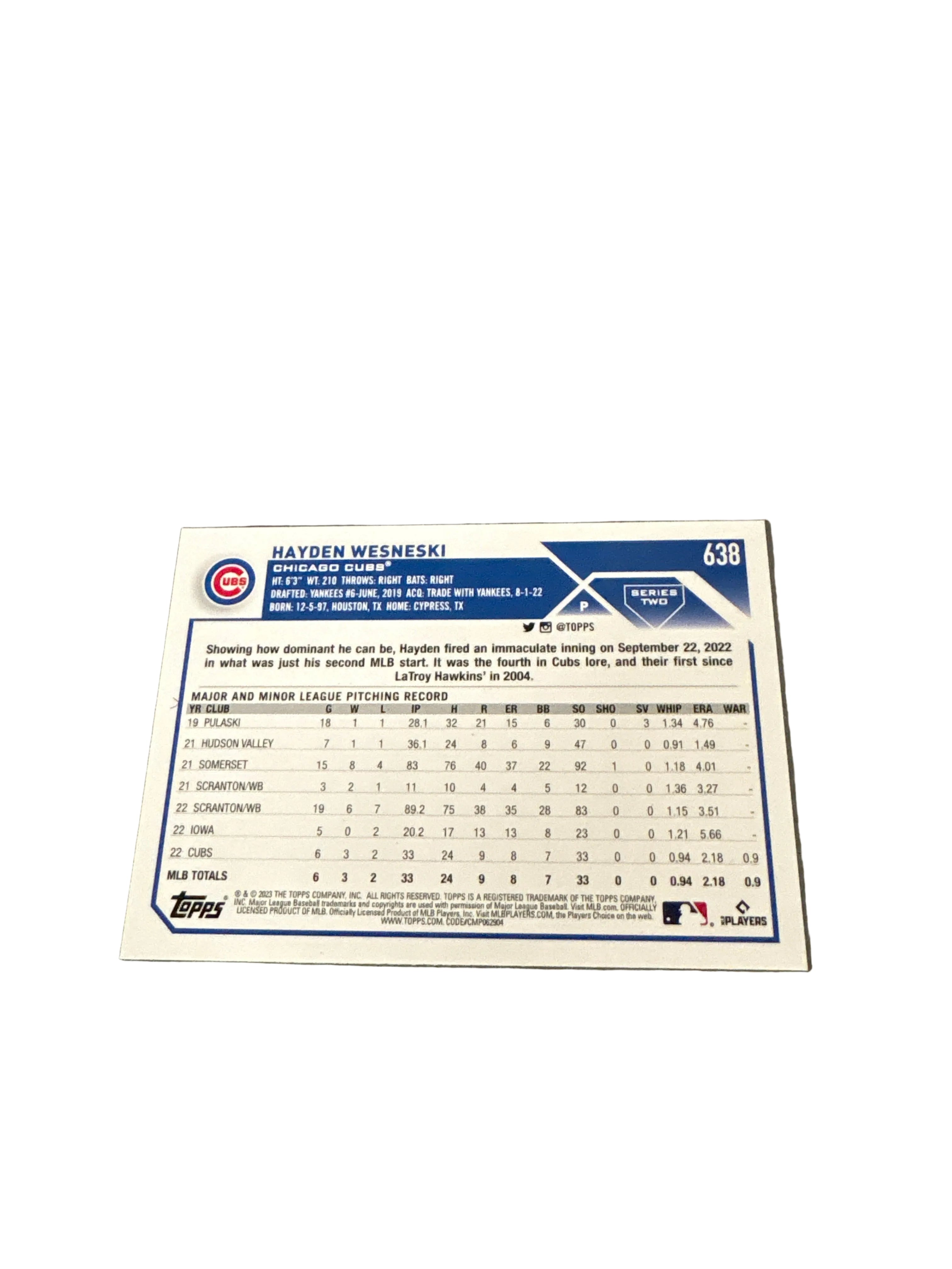 Topps Hayden Wesneski