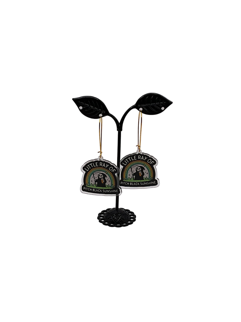 Little Ray of Pitch Black Sunshine Earrings