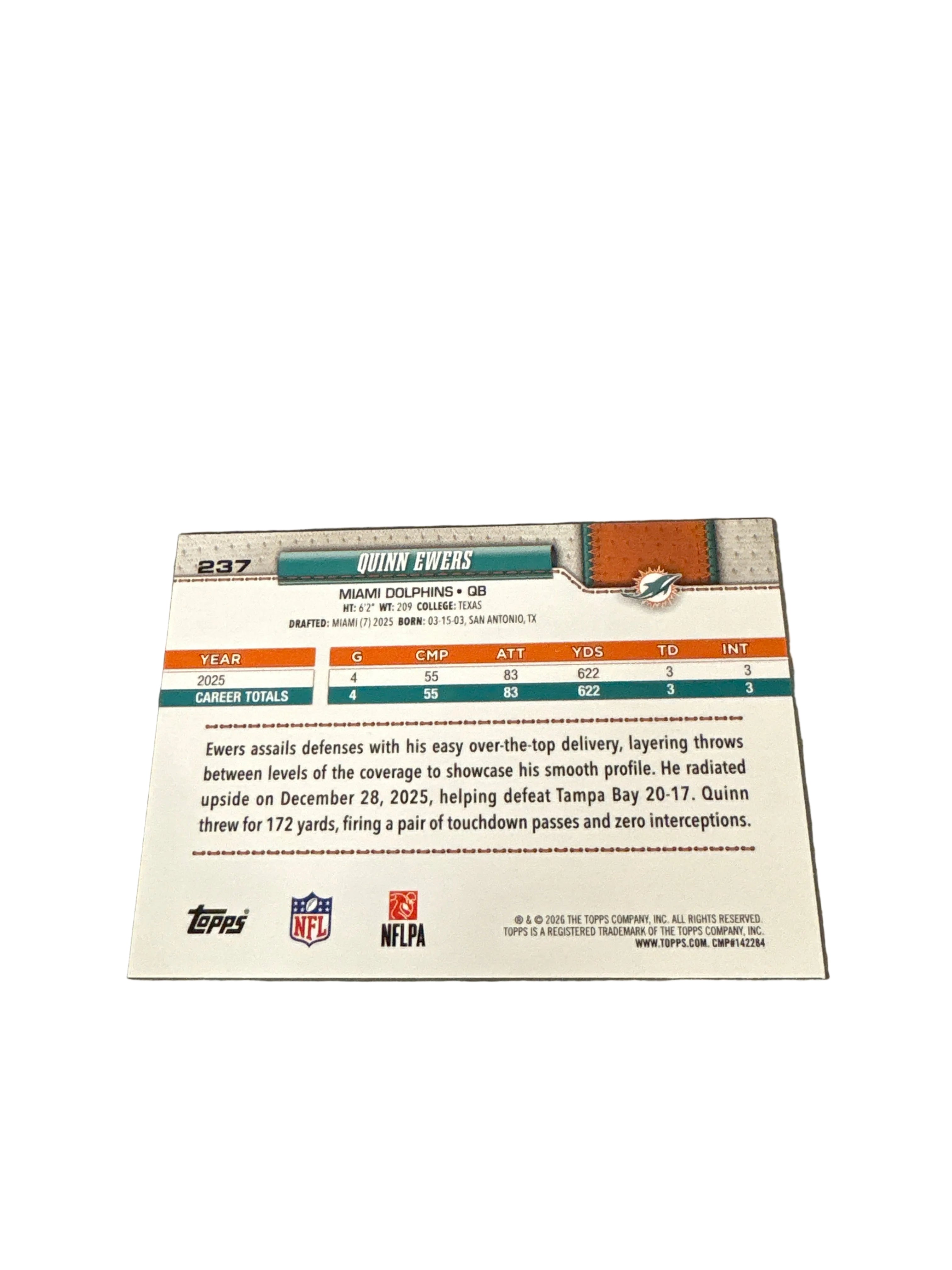 Topps Quinn Ewers