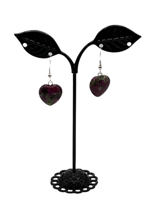 Green and purple  earrings